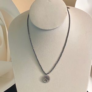 Tree of Life choker, graphite and Rhinestones
